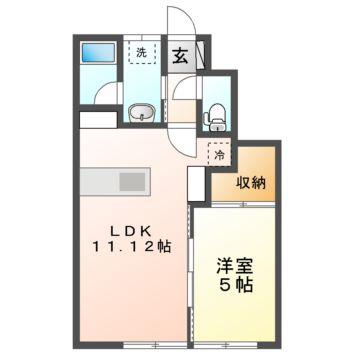 FLORAISON A・B(1LDK/1階)の間取り写真
