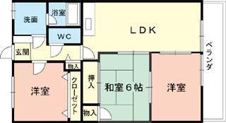 カサ・デ・わさII(3LDK/1階)の間取り写真