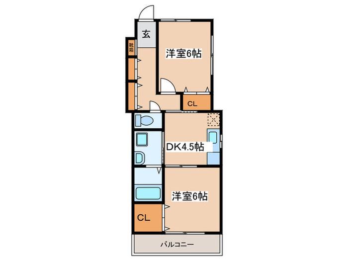 プルミエール(2DK/3階)の間取り写真