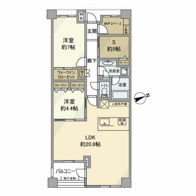 オープンレジデンシア広尾I 部屋番号208(2SLDK/3階)の間取り写真