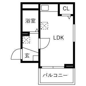メリディアン台原七丁目弐番館(ワンルーム/1階)の間取り写真