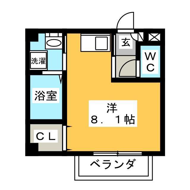 キーウエスト HARU(ワンルーム/2階)の間取り写真