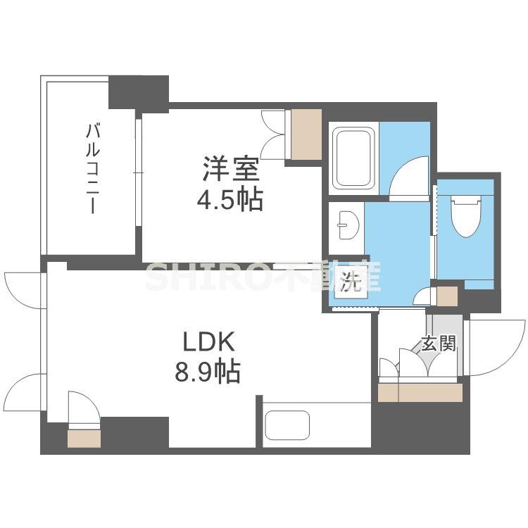BRILLIA淀屋橋(1LDK/4階)の間取り写真