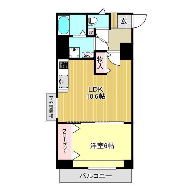 シェリーグランデ(1LDK/2階)の間取り写真