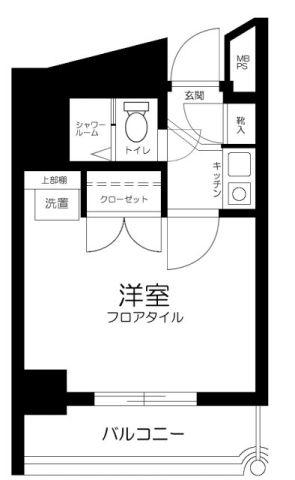 キャピタルビュー平和島(1K/10階)の間取り写真