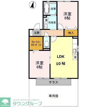 パストラル I/II(2LDK/1階)の間取り写真