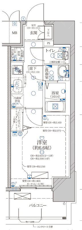 ディアレイシャス浅間町III(1K/6階)の間取り写真