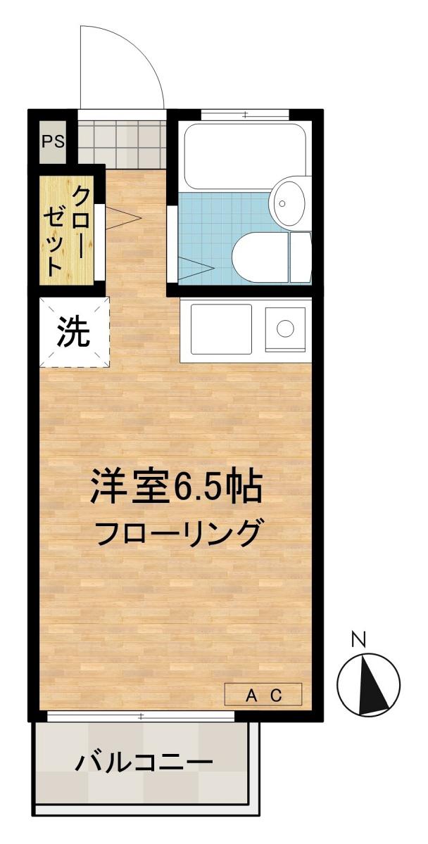 小林コーポ(ワンルーム/2階)の間取り写真