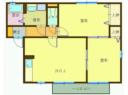 フローラ(2LDK/2階)の間取り写真