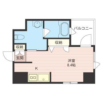 レジデンスシャルマンプレデュフルーブ(ワンルーム/2階)の間取り写真