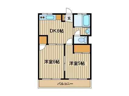 コーポ吉田(2DK/2階)の間取り写真