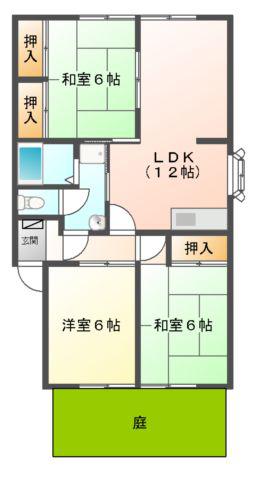 サンビレッジ春日(3LDK/1階)の間取り写真