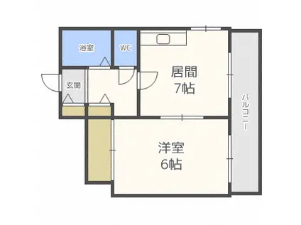 札幌JOW2ビル(1DK/11階)の間取り写真