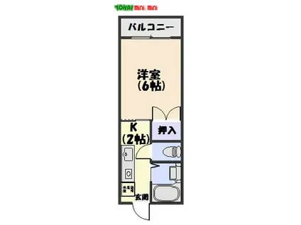 オレンジハウス(1K/2階)の間取り写真