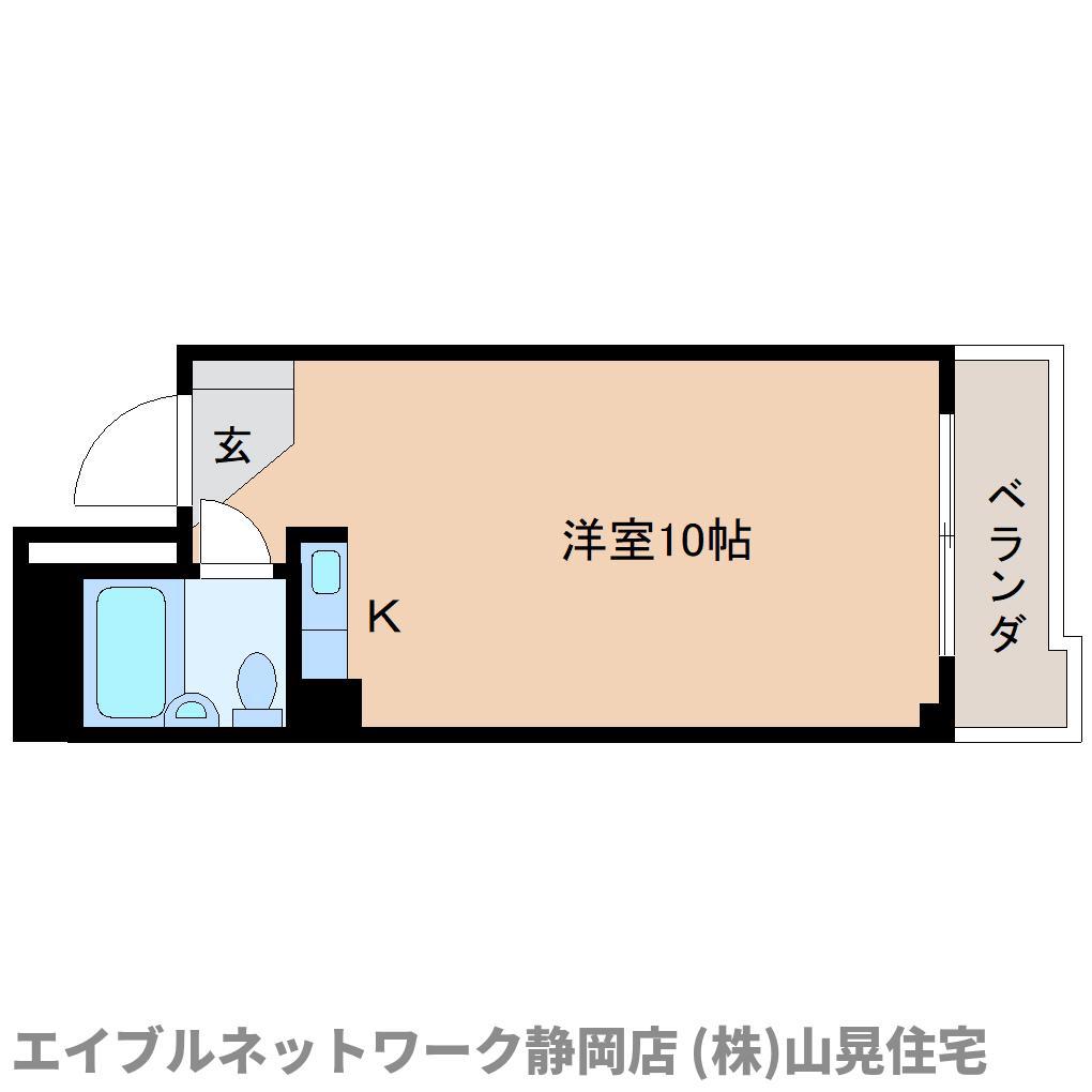 フルカワ第ニビル(ワンルーム/4階)の間取り写真