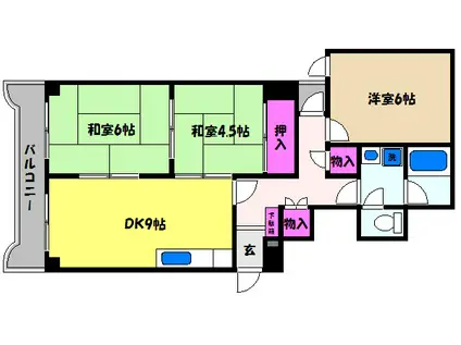 リブレ西蔵(3DK/3階)の間取り写真