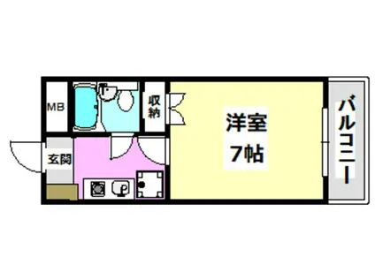 PAL千里丘(1K/2階)の間取り写真