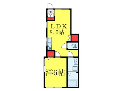 佐崎ハウス(1LDK/1階)の間取り写真