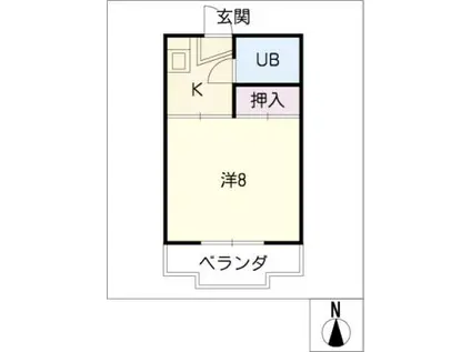 カームハウス日進(1K/2階)の間取り写真