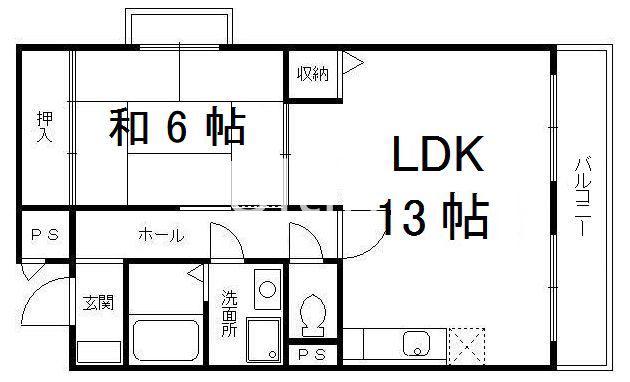 トーシンハイツ桃山(1LDK/2階)の間取り写真
