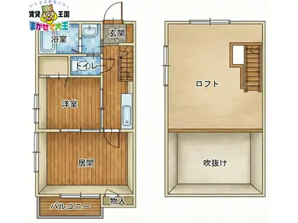 クレステージ浜口(2SK/2階)の間取り写真