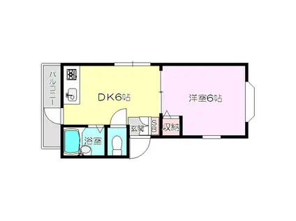 ハイツ・パイン(1DK/1階)の間取り写真