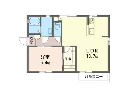 メゾン梶山(1LDK/2階)の間取り写真