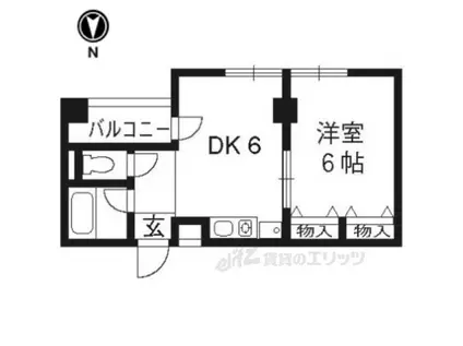 アペルタス(1DK/5階)の間取り写真