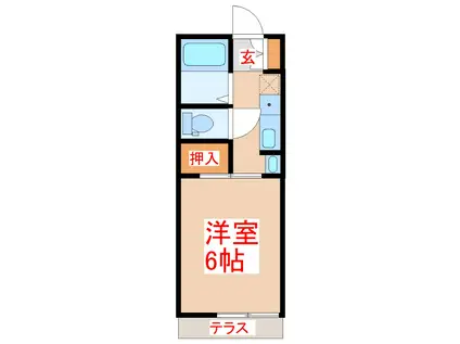 セリバテール東谷山I(1K/1階)の間取り写真