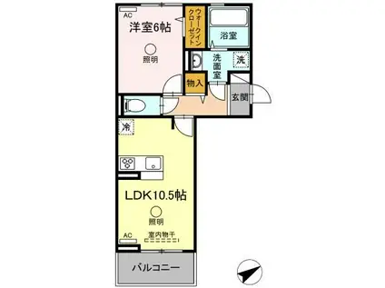 セレブ火の君(1LDK/3階)の間取り写真