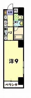 COCO今博多町(1K/4階)の間取り写真