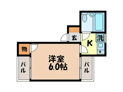 パークロード(1K/3階)の間取り写真