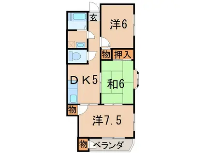 コーポ武甚(3DK/3階)の間取り写真