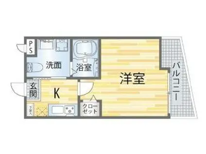 アルファ神戸元町(1K/6階)の間取り写真