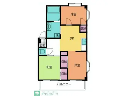 エルディムイシカワ(3DK/2階)の間取り写真