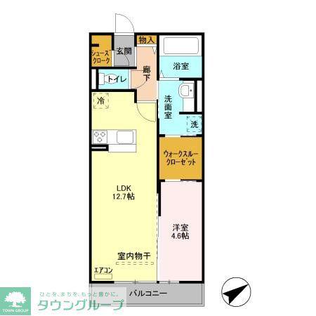 グランフラッツ幕張(1LDK/3階)の間取り写真