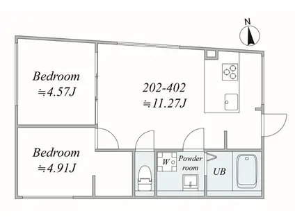 TRIAS313(2LDK/4階)の間取り写真