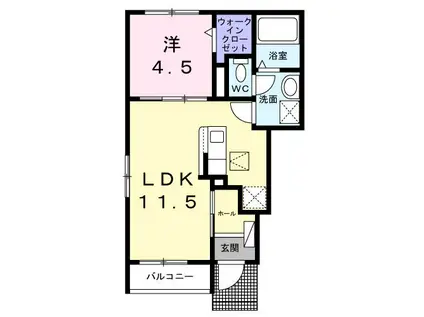 グラン・フォンテーヌ(1LDK/1階)の間取り写真