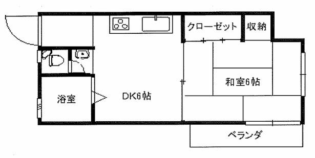 大星マンション(1DK/4階)の間取り写真