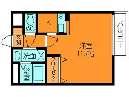 アバンツァート(1K/1階)の間取り写真