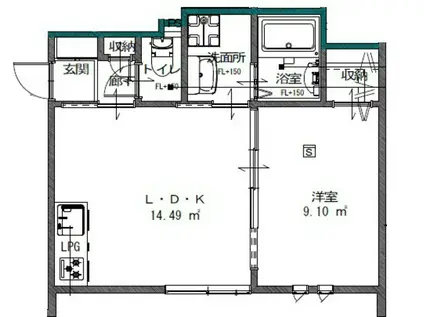 星と青空のクーレKULLE(1LDK/2階)の間取り写真