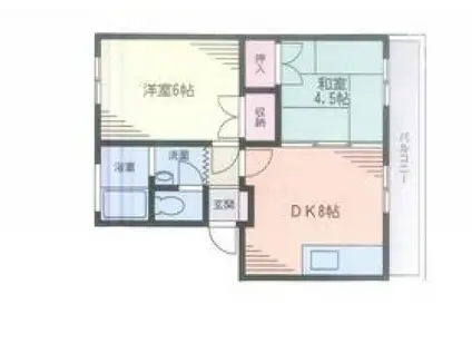 駒沢ビル(2DK/4階)の間取り写真