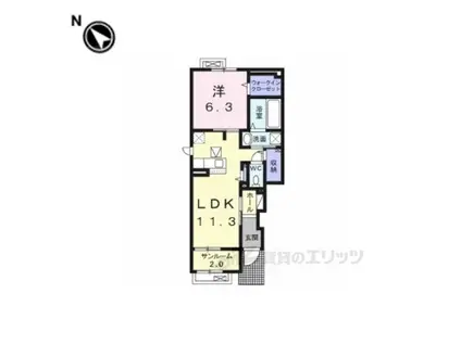 メゾン・シャトン1(1LDK/1階)の間取り写真