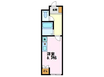 グロース百合ヶ丘(ワンルーム/2階)の間取り写真