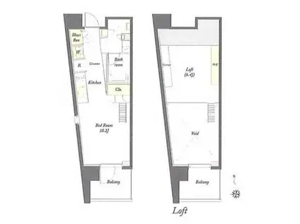 プライムメゾン早稲田通(ワンルーム/9階)の間取り写真