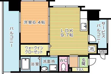 FELT127(1LDK/12階)の間取り写真