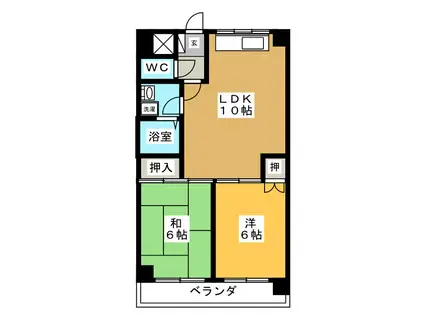 アークヒルズ可児(2LDK/7階)の間取り写真