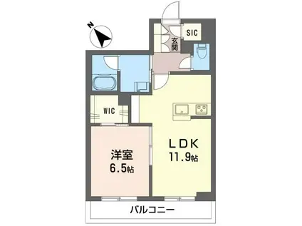 トリシューラ タキザカ(1LDK/2階)の間取り写真