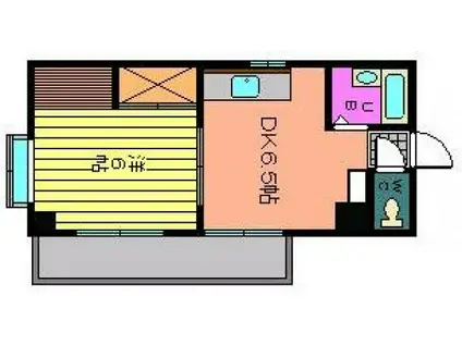 ハイタウン榎町(1DK/6階)の間取り写真