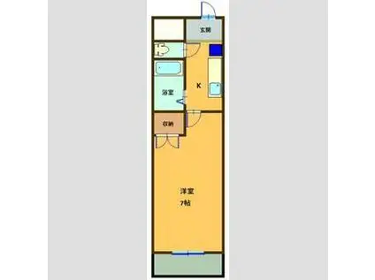 クレールたつた(1K/4階)の間取り写真